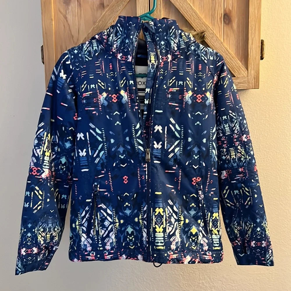 (12) Roxy American Pie Snow Jacket Snowboarding Ski Navy Blue Pink New Condition - Picture 4 of 11